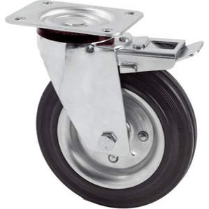 RUOTA INDUSTRIALE GIREVOLE IDEAL STAR C/FRENO 80 mm - portata 60 kg - IDEAL STAR