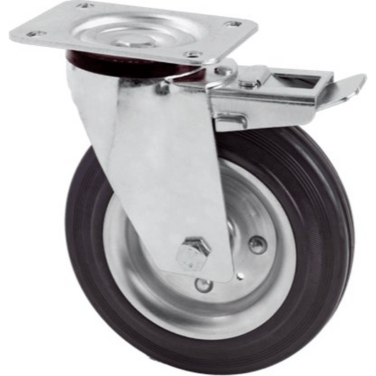 RUOTA INDUSTRIALE GIREVOLE IDEAL STAR C/FRENO 80 mm - portata 60 kg - IDEAL STAR