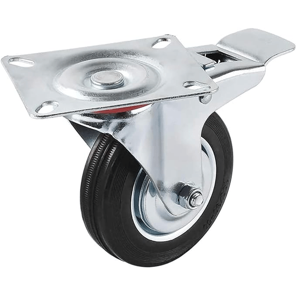 RUOTA INDUSTRIALE GIREVOLE IDEAL STAR C/FRENO 80 mm - portata 60 kg - IDEAL STAR