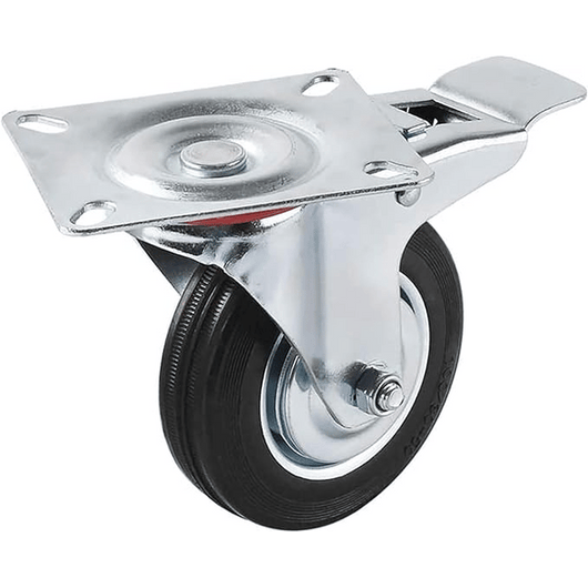 RUOTA INDUSTRIALE GIREVOLE IDEAL STAR C/FRENO 80 mm - portata 60 kg - IDEAL STAR