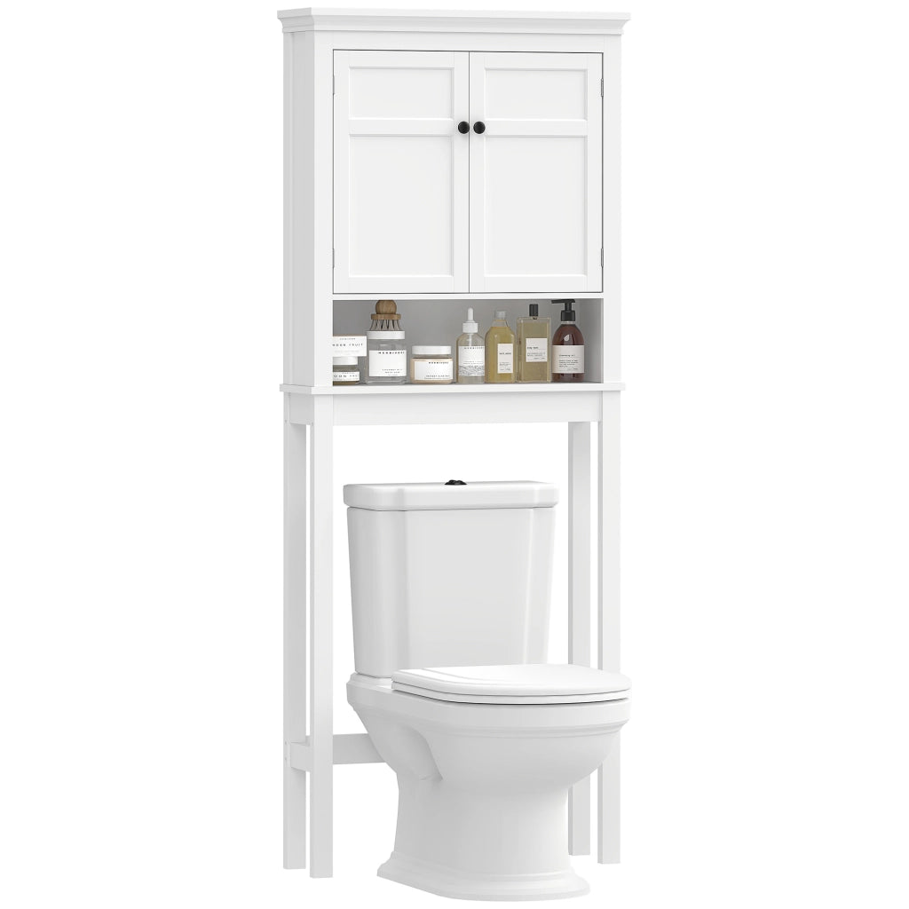 Mobiletto Bagno con Ante e Ripiani Regolabili ¨C Zephmum ¨C Bianco 60x30x