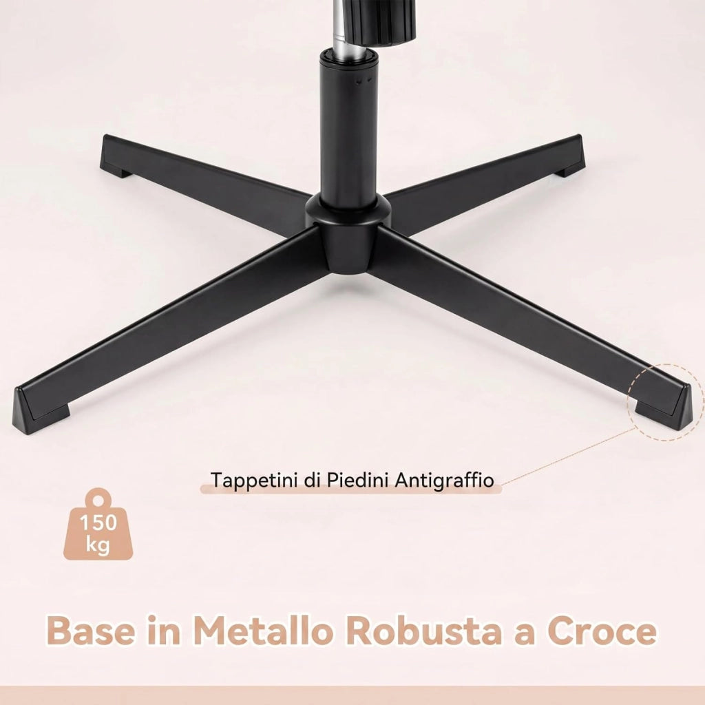 Sedia da Ufficio, Poltrona Relax Altezza Regolabile (Senza Ruote) | Funzione Dondolo, Braccioli Ribaltabili e Base Robusta, per Ufficio Studio Soggiorno, Portata 150 kg