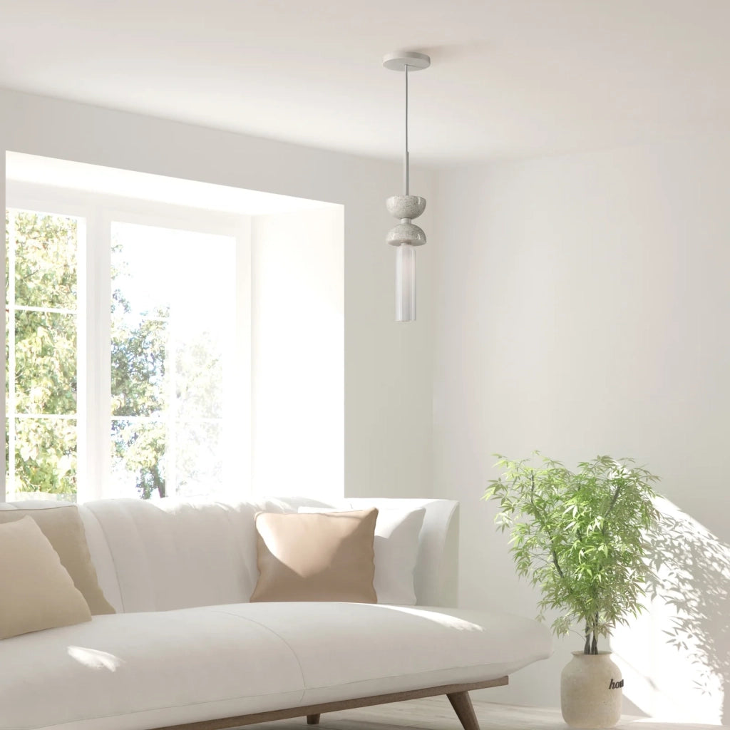 Maytoni Lampada A Sospensione Moderna Kyoto 1 Luce G9 Bianco Metallo Vetro