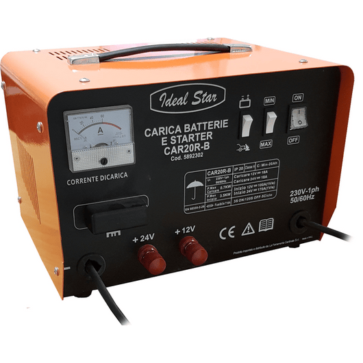 CARICABATTERIA AVVIATORE 'CAR20 R-B' IDEAL STAR Funzione Starter - Tensione 12/24 V - IDEAL STAR