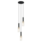 Lampadario Italux Perola moderno nero oro vetro 3xE14