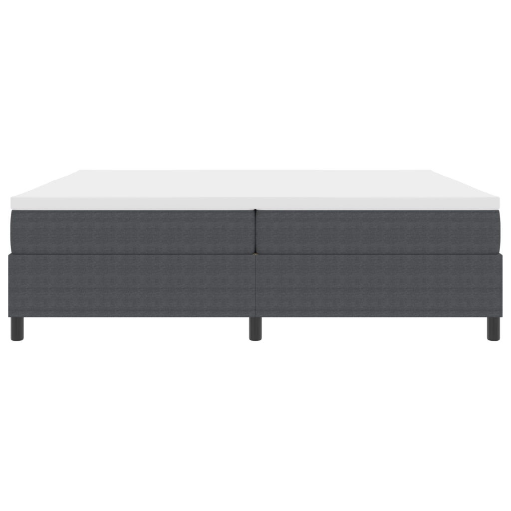 Letto con Rete a Molle e Materasso Grigio Scuro 200x200 cm Tessuto in Corduroy