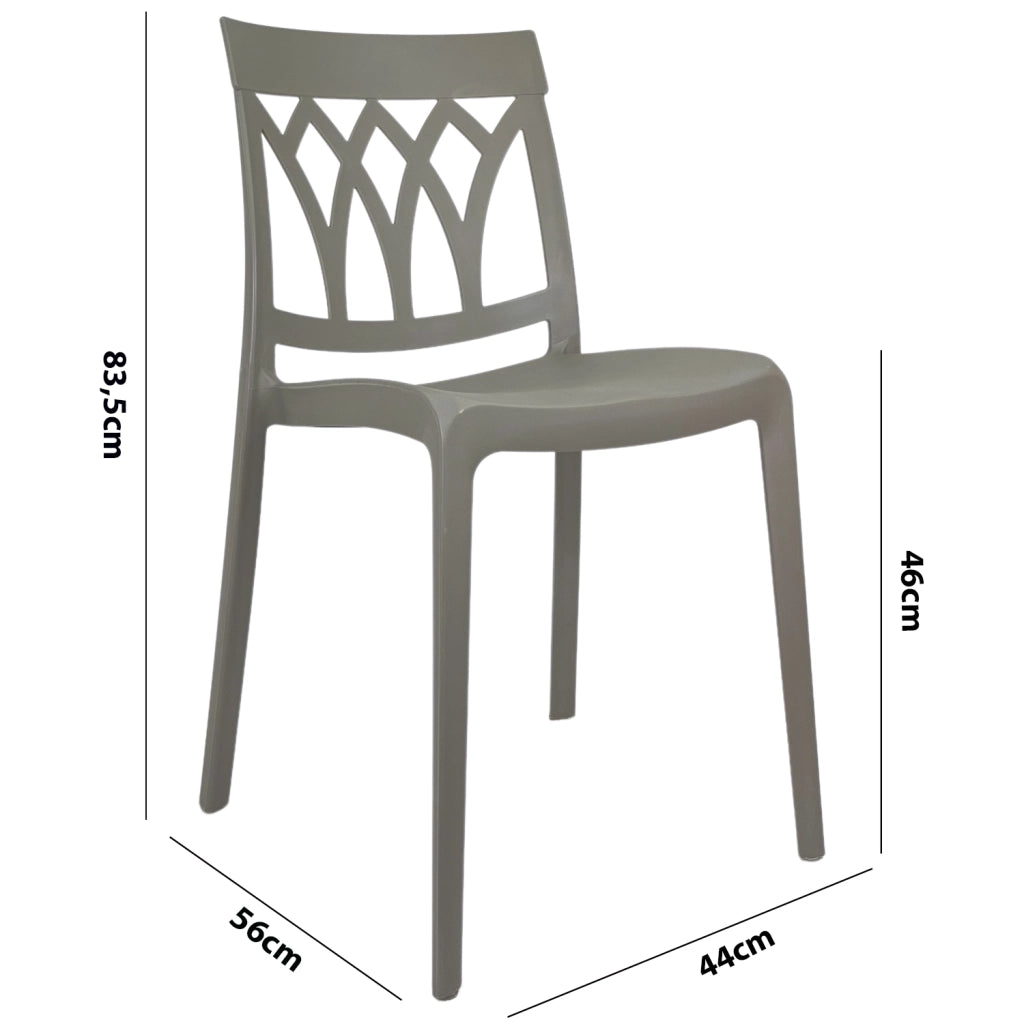 Marvin Sedia Kent Da Interno Esterno In Polipropilene e Resina Impilabile Di Design Moderne Tortora/1 Sedia