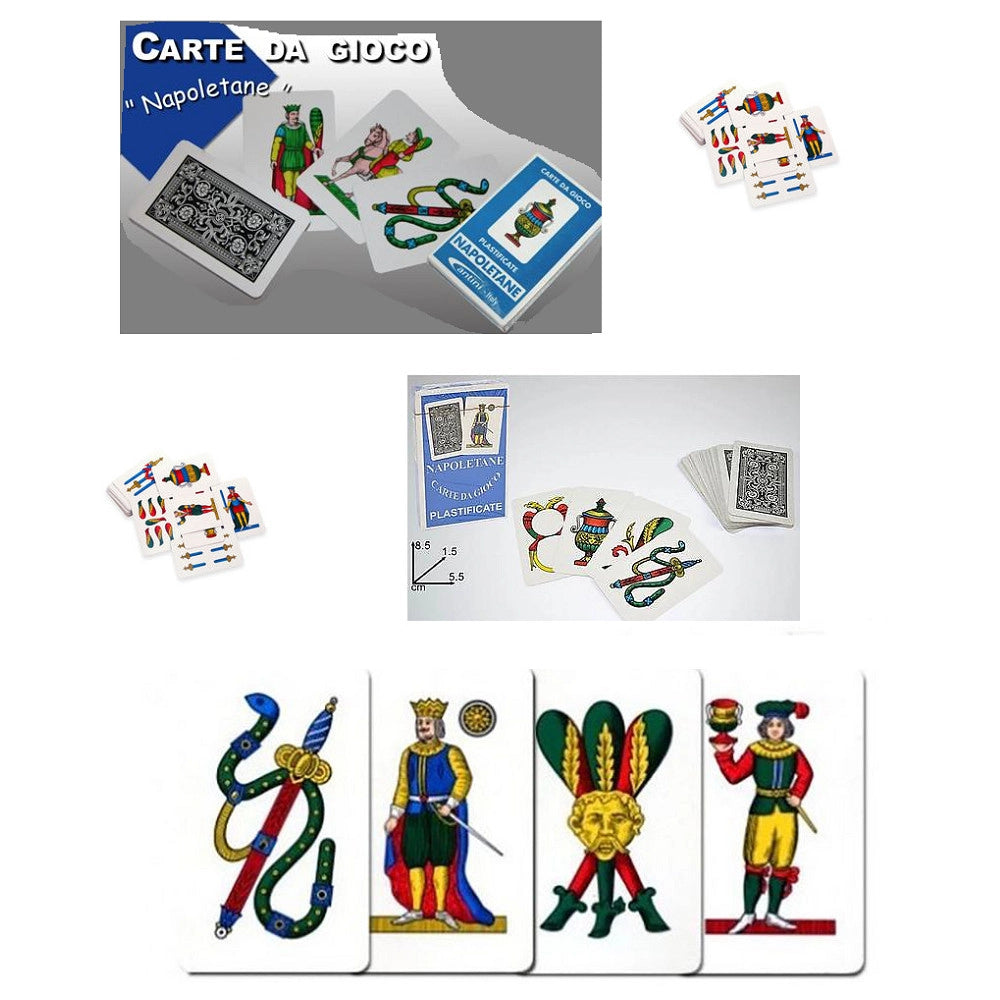 Trade Shop - Carte Da Gioco Napoletane Mazzo 40 Carte Da Tavolo Scopa Solitario Sette E Mezz -