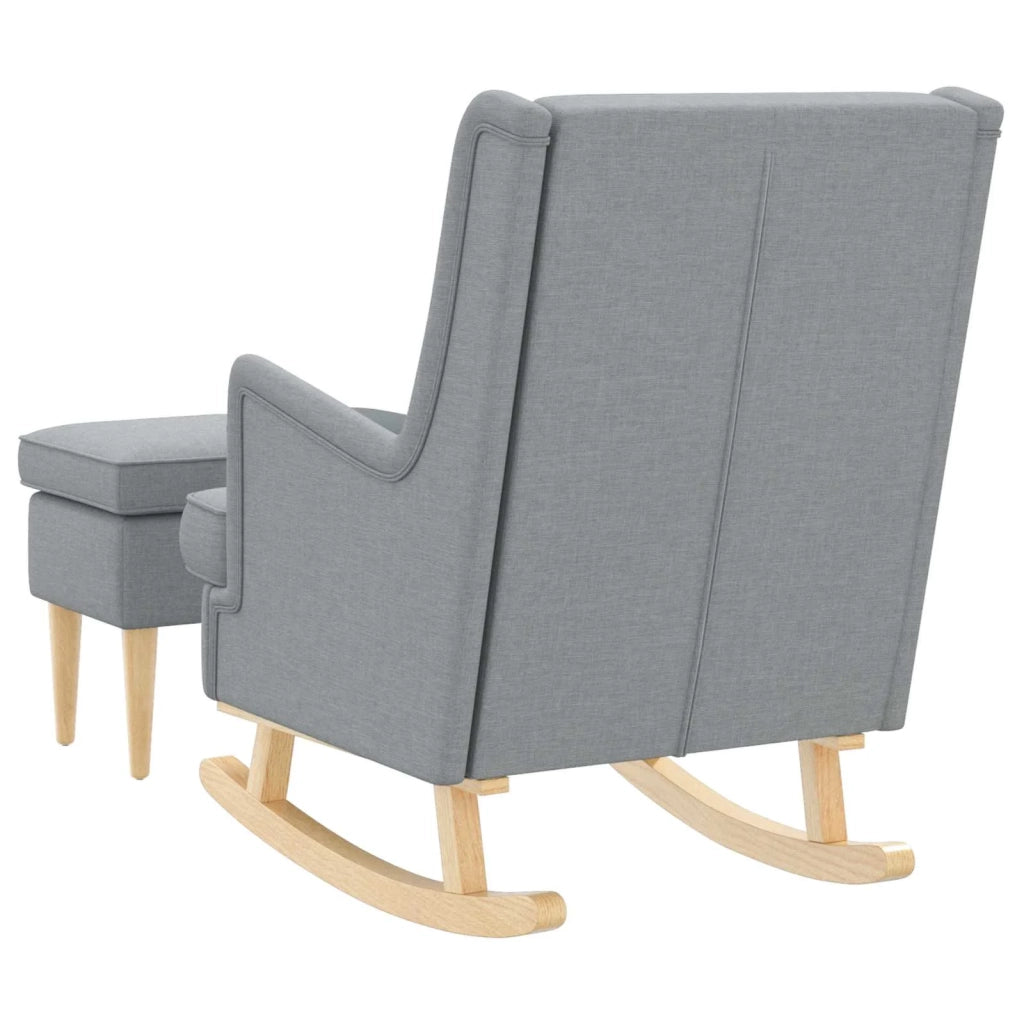 Poltrona con Ottomano 2 pz Grigio Chiaro Tessuto 3418852