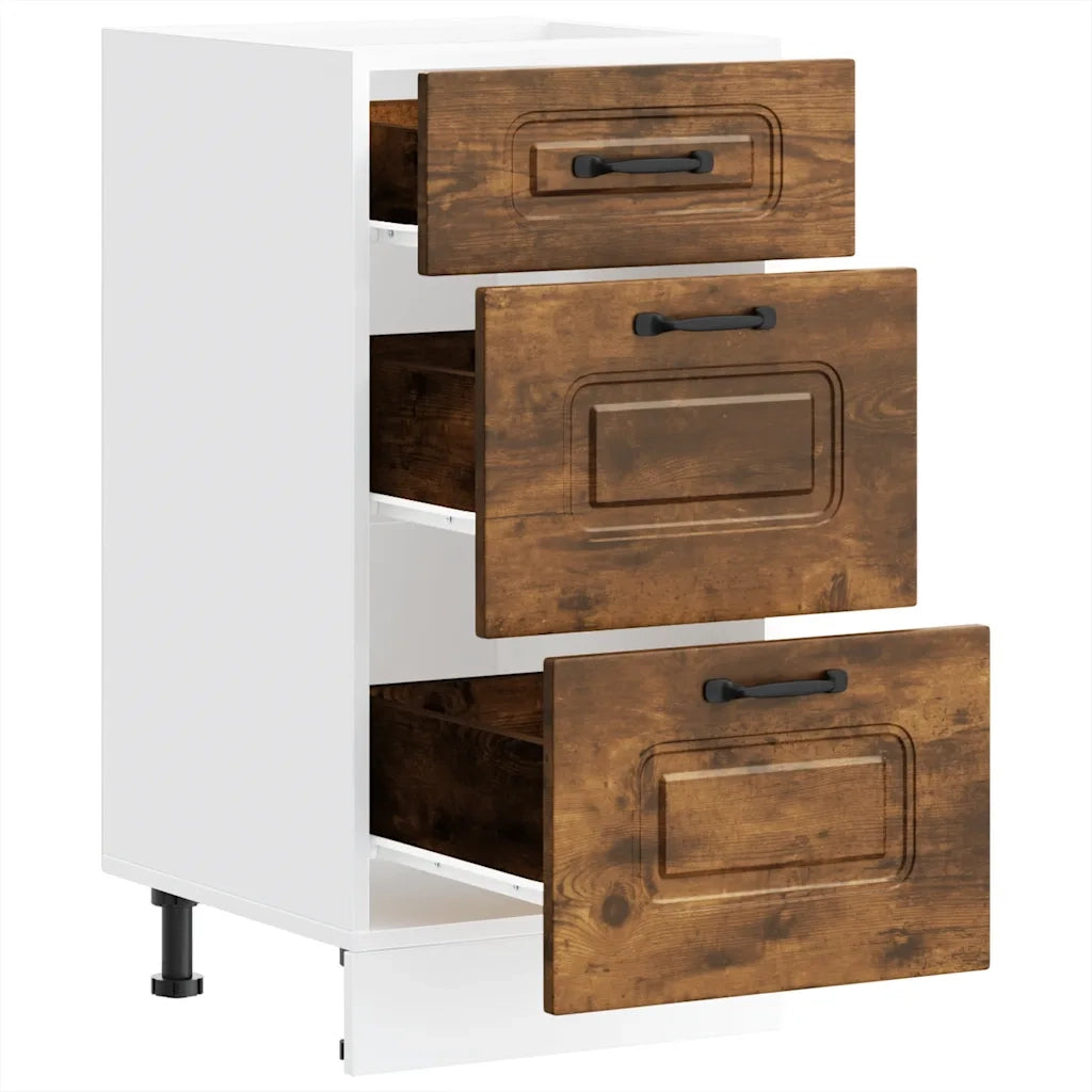 Base da Cucina Kalmar Rovere Fumo in Legno Multistrato 854245