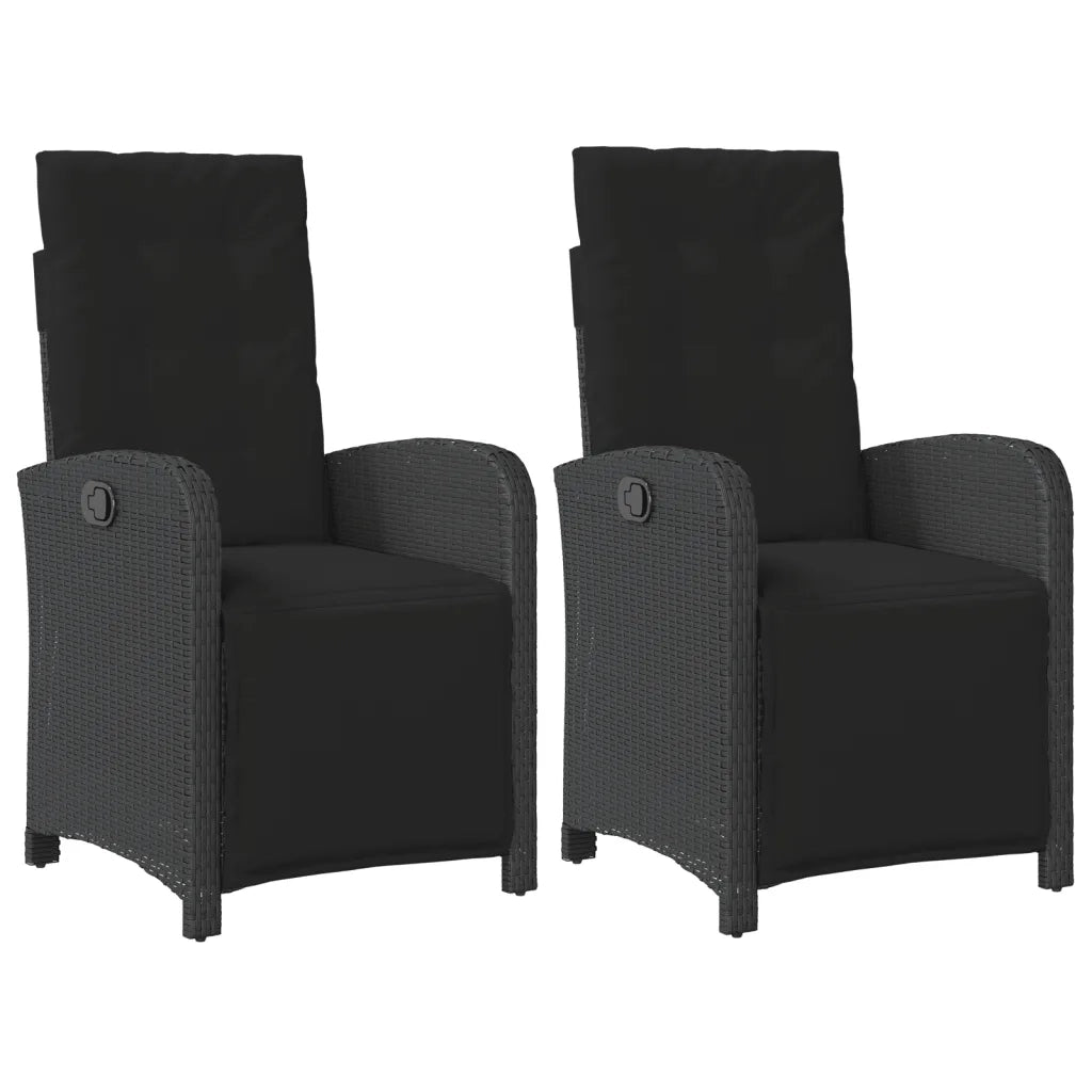 Sedie da Giardino Reclinabili 2 pz con Poggiapiedi Polyrattan 365193