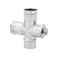 RACCORDO A T 90Â° CON ISPEZIONE INOX 304- Diam. 80- DK- pezzi 1