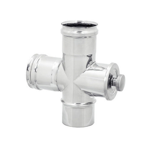 RACCORDO A T 90Â° CON ISPEZIONE INOX 304- Diam. 100- DK- pezzi 1