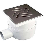 CHIUSINO SIFONATO TELESCOPICO LATERALE - PLASTICA ACCIAIO CM 11,5X11,5 H.CM 7/11 MM 50- 2 pezzi