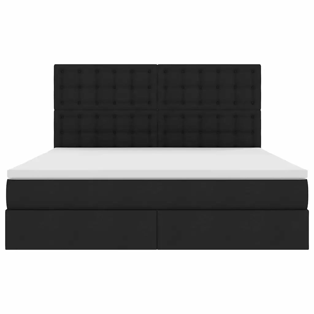 Letto con contenitore e materasso Nero 160 x 200 cm Poliestere