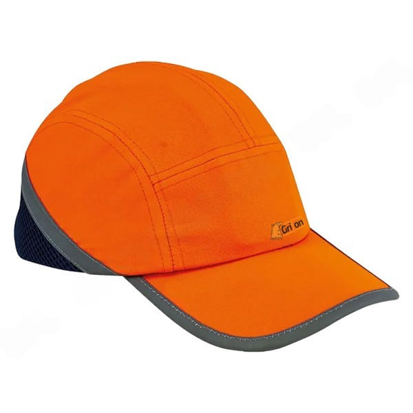 BERRETTO ANTIURTO CON VISIERA in cotone - colore arancio  - GRIFON SAFETY