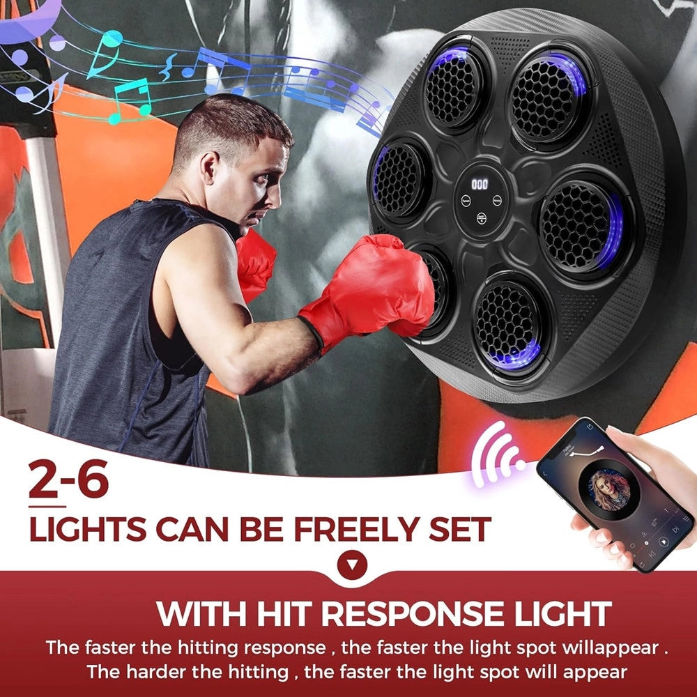 Trade Shop - Macchina Da Boxe Con Musica Da Parete Led Bluetooth Esercizio Per Adulti Bambini -