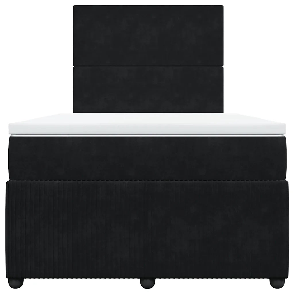 Giroletto a Molle con Materasso Nero 120x190 cm in Velluto