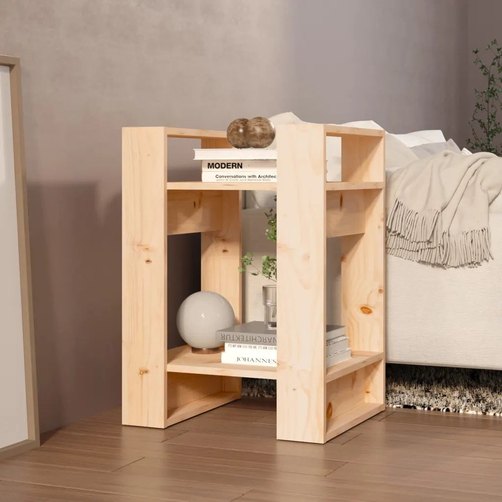 Libreria Divisorio-Scaffale per Libri-Mobile di Stoccaggio 41x35x57 cm in Legno Massello di Pino