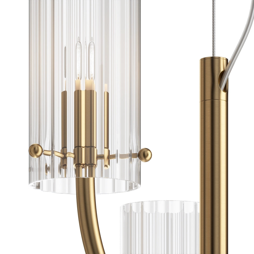 Maytoni Lampadario contemporaneo Arco 3 luci G9 ottone metallo diffusore vetro