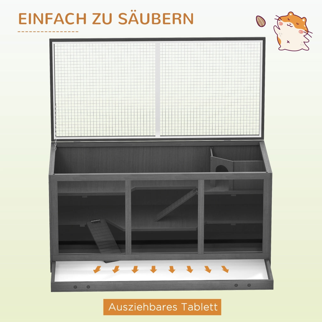 Casetta per Animali Domestici ¨C zephmum ¨C Legno Naturale Grigio 88x132x19