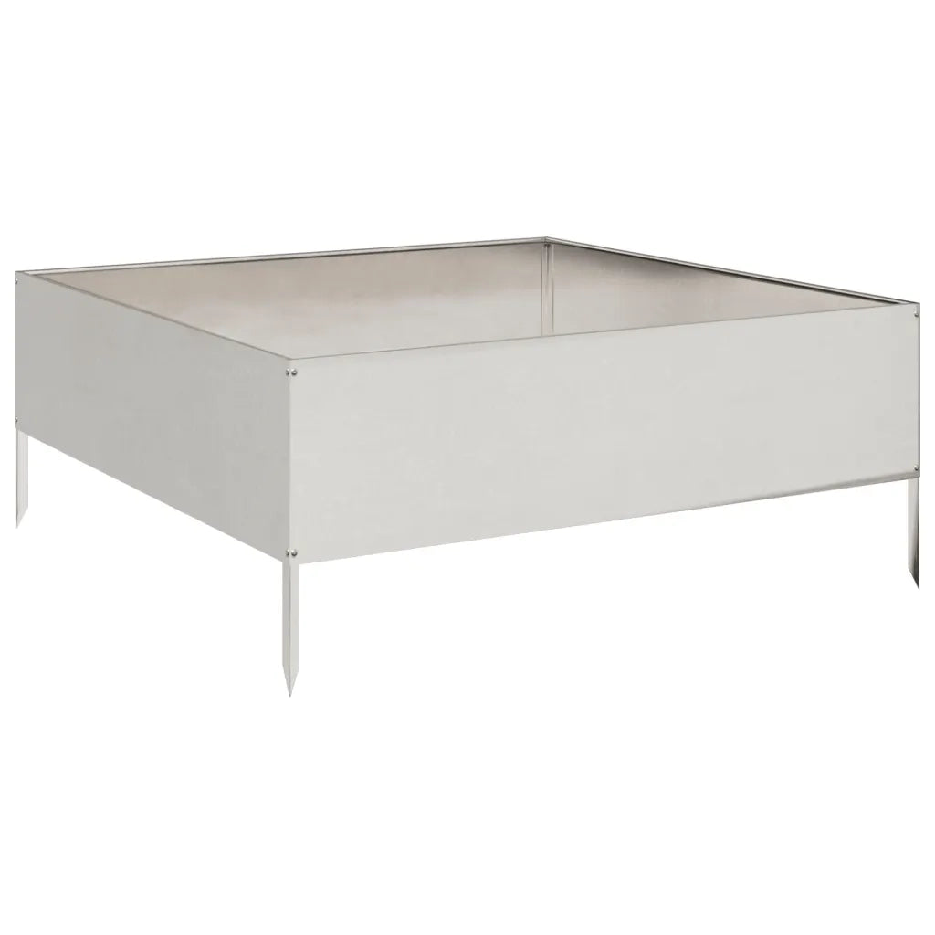 Fioriera Rialzata da Giardino 100x100x25 cm in Acciaio Inox 851035