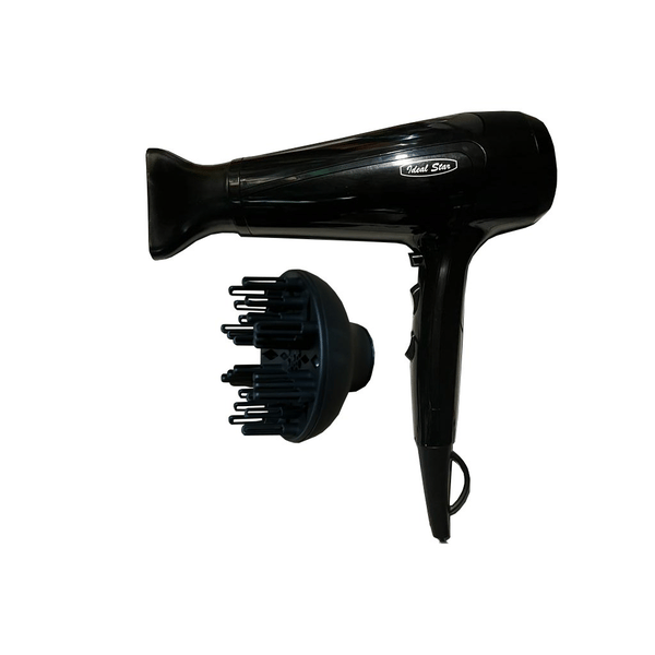 ASCIUGACAPELLI PROFESSIONALE AGLI IONI IDEAL STAR 1800-2200 Watt/ Con diffusore - IDEAL STAR