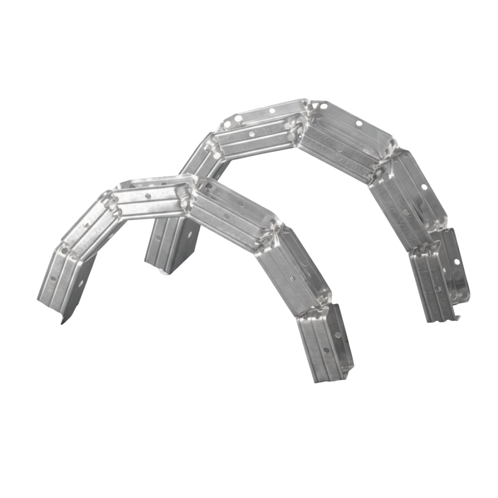 Set guide profilo in lamiera zincata per strutture curve e design innovativo *** pezzi 2, misure 30 x 75 x 30 mm, con...