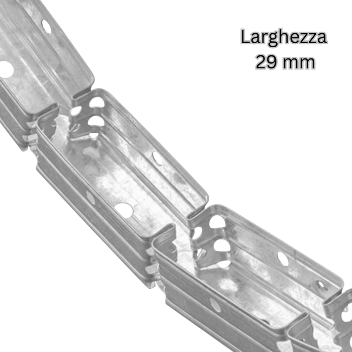 Set guide profilo in lamiera zincata per strutture curve e design innovativo *** pezzi 2, misure 30 x 75 x 30 mm, con...