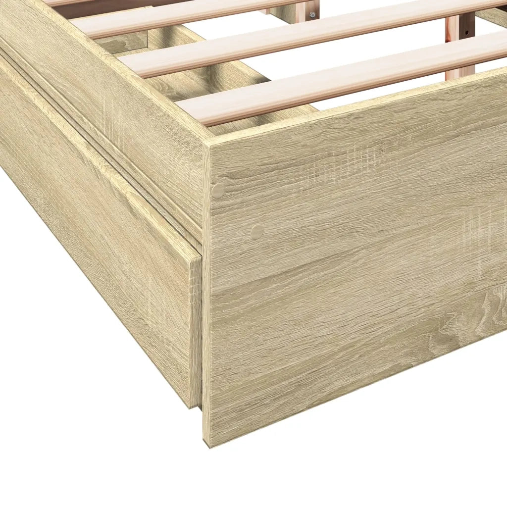Giroletto Cassetti-Struttura Letto con contenitore Rovere Sonoma 160x200 cm Legno Multistrato 602766