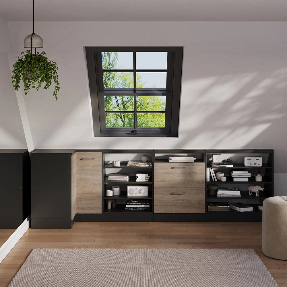 Mobile sottotetto Mobile angolare Rion Sonoma/Antracite 75.6 x 83.8 cm con 1 porta Vicco
