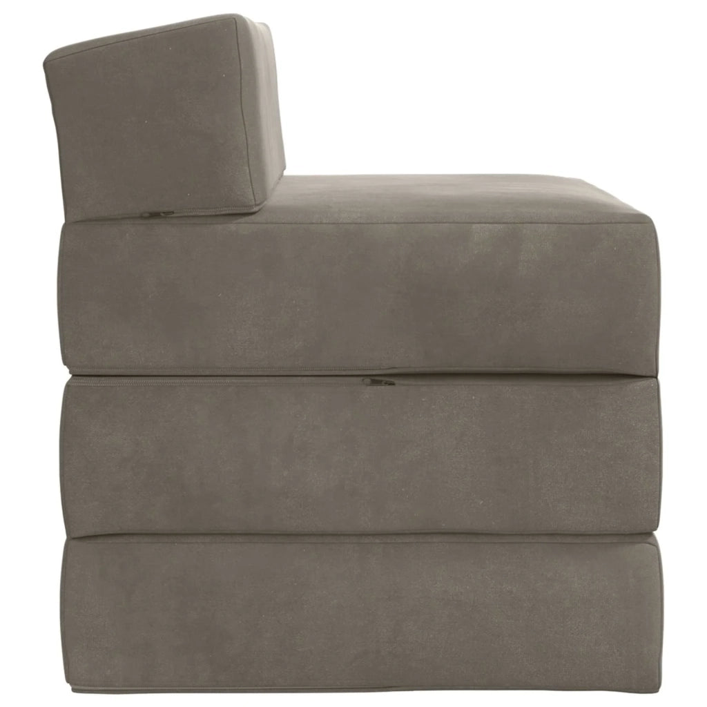 Divano Letto Pieghevole Grigio Chiaro 200 x 70 x 15 cm Velluto 900007