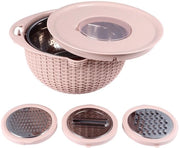 Set di miscelazione con setaccio rotante in acciaio inossidabile - 31x14cm