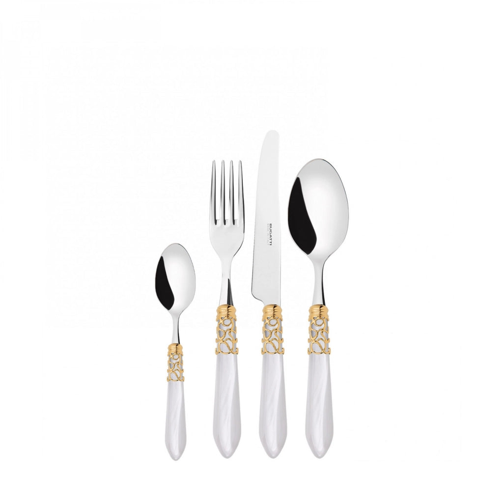 MELODIA Ghiera Dorata, Posate Set 24 Pz, Scatola Compact, Casa