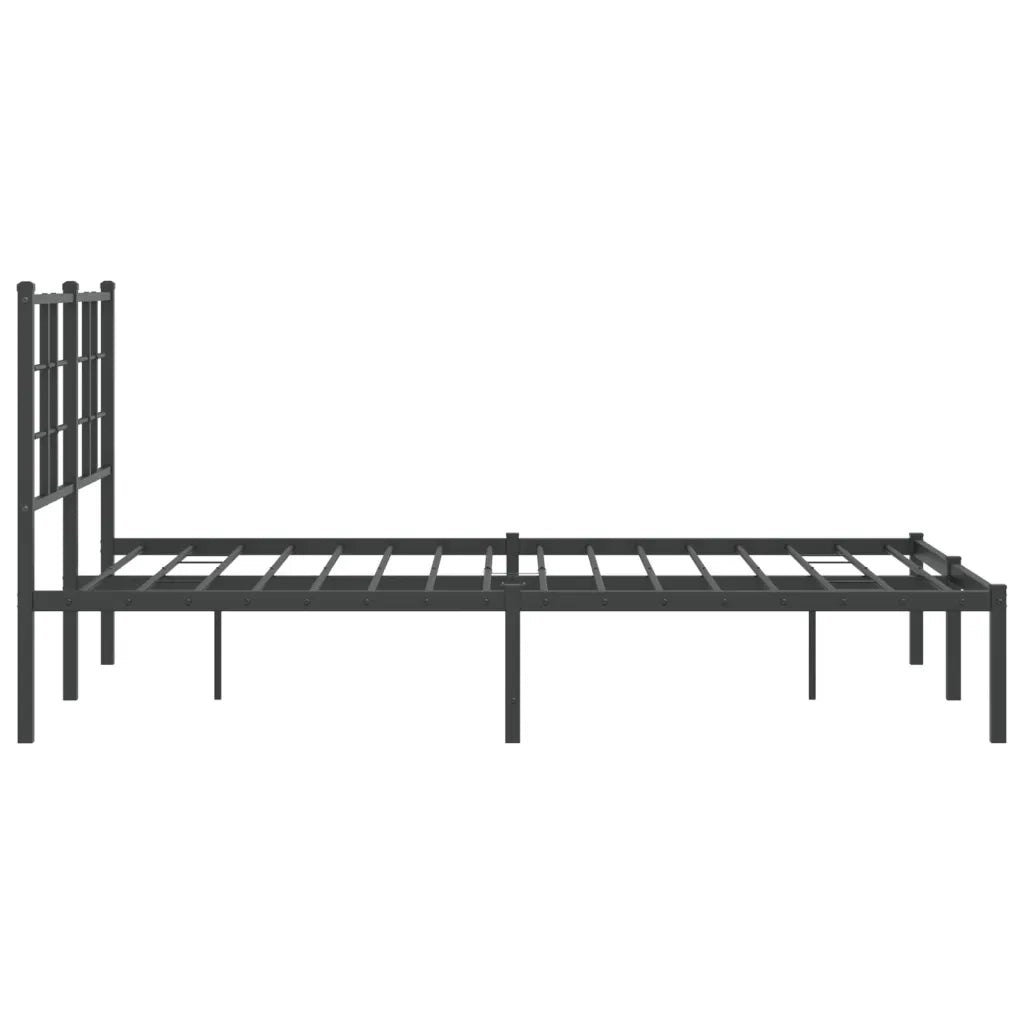 Letto matrimoniale | Letto per adulti | Giroletto con Testiera in Metallo Nero 120x200 cm