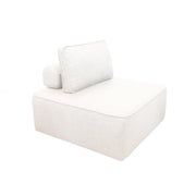 Modulo per divano modulare in tessuto bouclé, 1 posto, crema