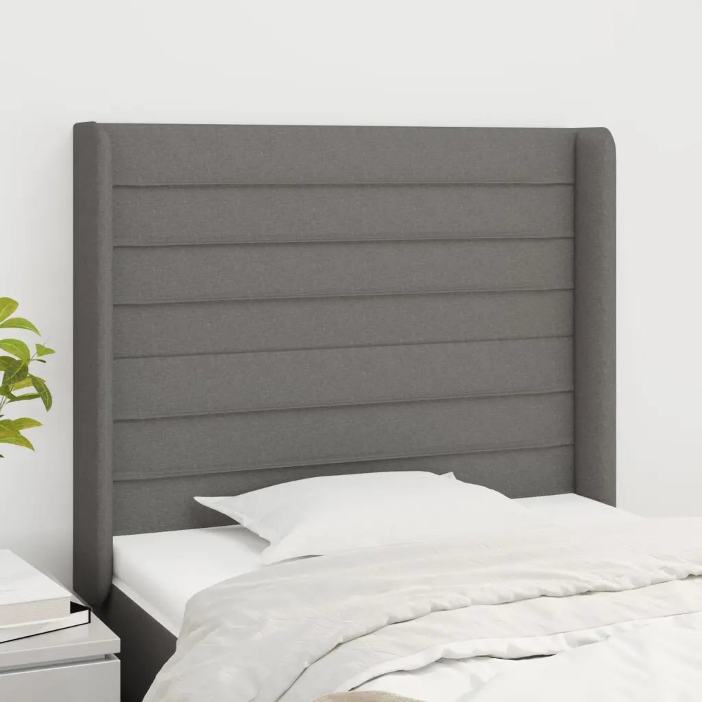 Testiera ad Orecchio Grigio Scuro 93x16x118/128 cm in Tessuto 3119703