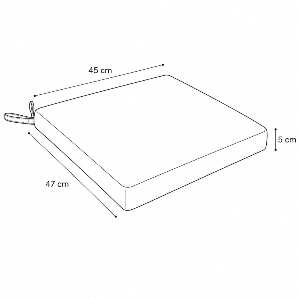 Cuscino seduta per sedia 45x47cm con velcro in poliestere – Bordeaux/Bianco