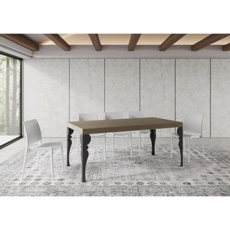 Tavolo allungabile 200/460x90 cm Paxon Premium telaio Antracite - Tortora