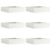Bordura per Prato 6 pcs Bianco 50 x 50 x 13 cm Acciaio