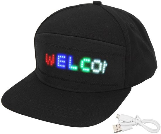Cappello LED programmabile - App control - Cappello colorato - Per concerti all'aperto - Alta qualità - Servizio intimo - Cappello luminoso