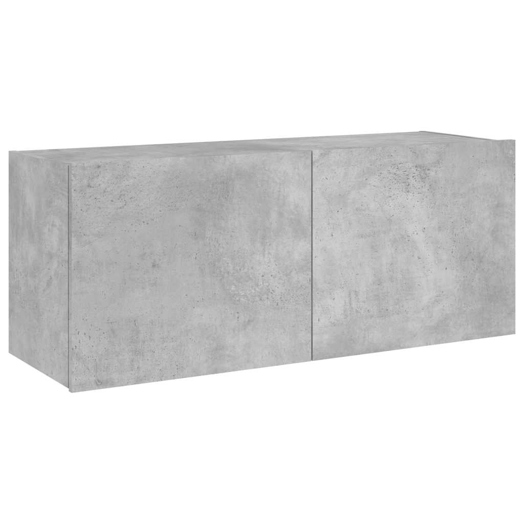 Mobile TV a Parete con Luci LED Grigio Cemento 100x35x41 cmcod mxl 86211