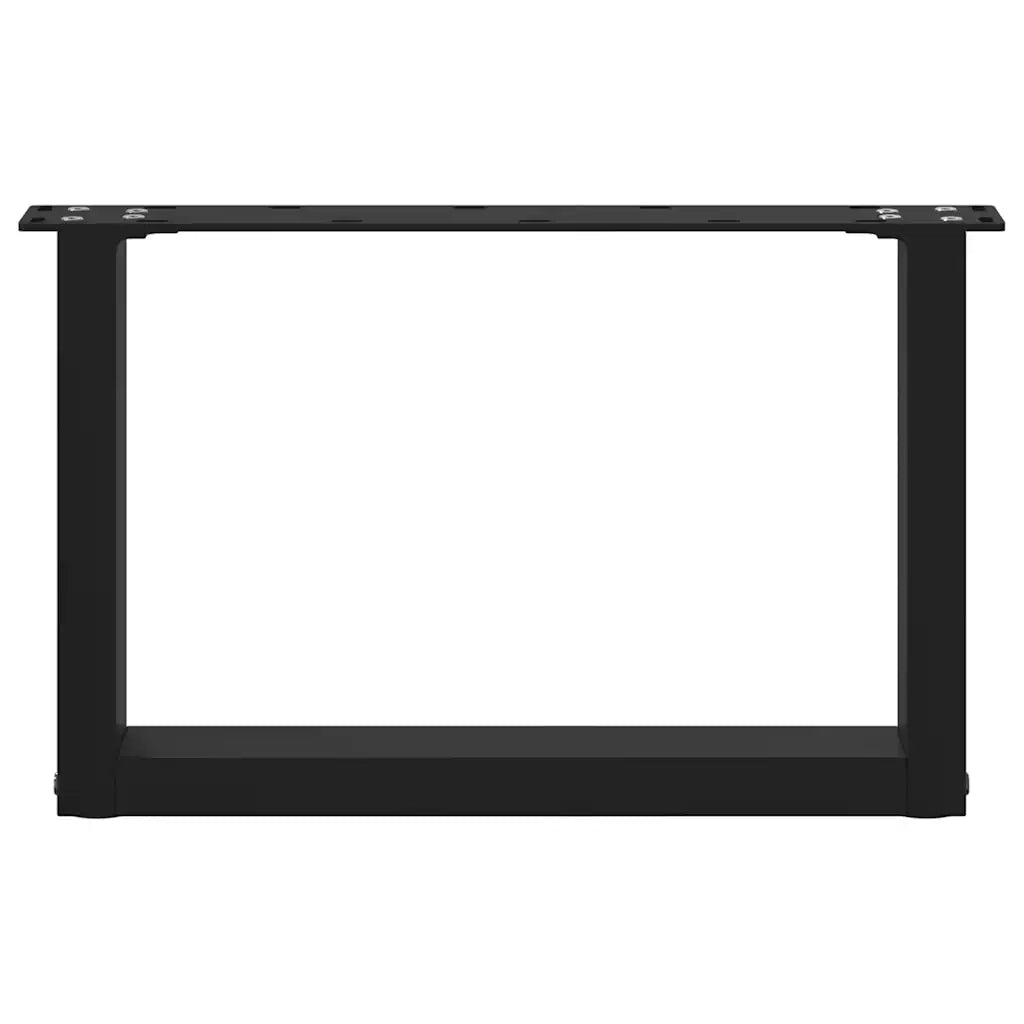 Gambe per Tavolino da Caffè a Forma di U 2 pz Nere 50x(30-31) cm Acciaio 4013136