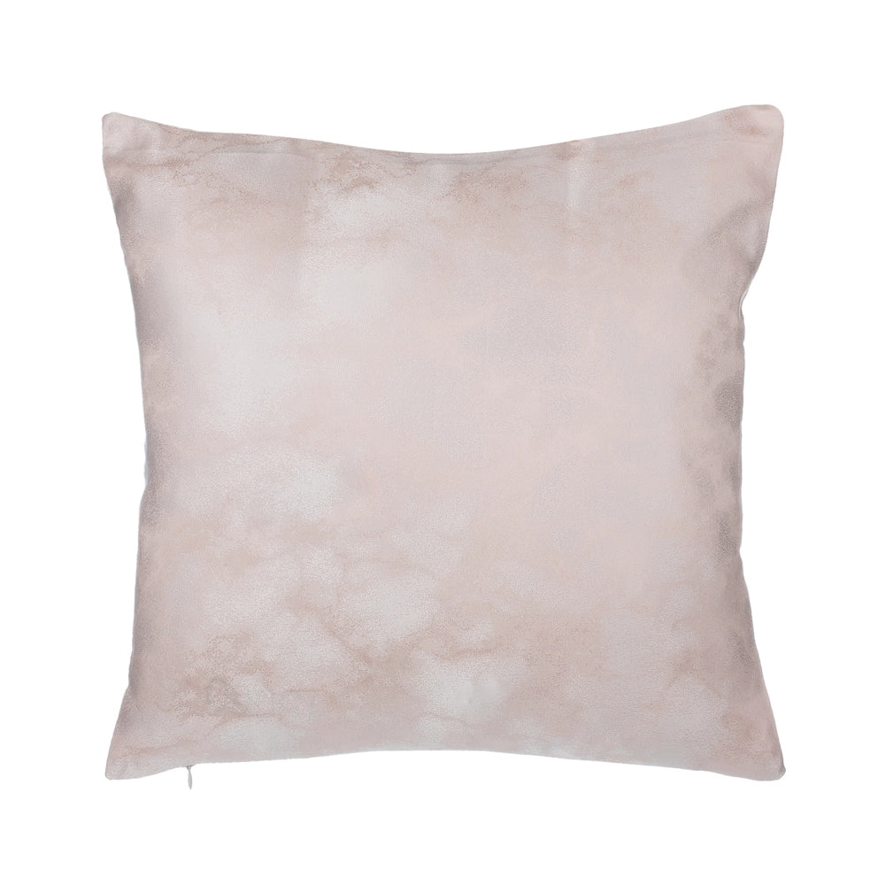 Set di 2 cuscini Decorativi Applique Piuma Rosa 45 x 45 cm Delicato Motivo Glam Decor Accessori