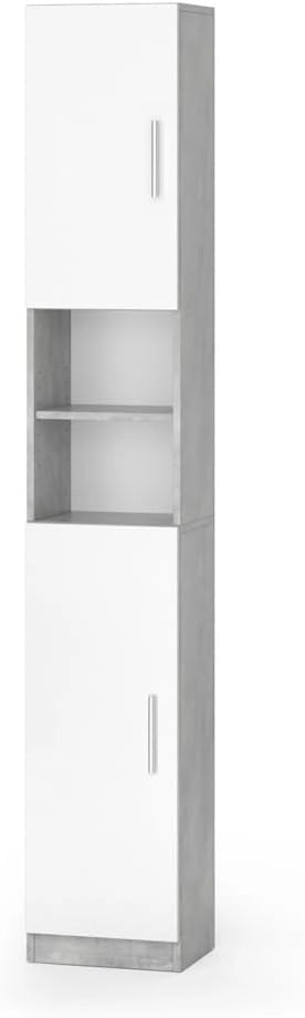 Mobile bagno alto Luis, Calcestruzzo, 32 x 190 cm, combinabile con la serie Luis per riporre oggetti in bagno