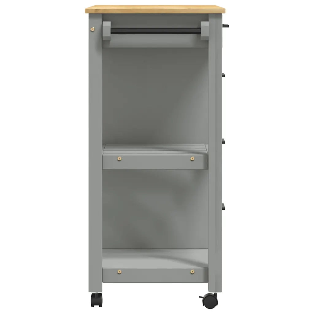Carrello da Cucina MONZA 84x40x88,5 cm in Legno Massello di Pino
