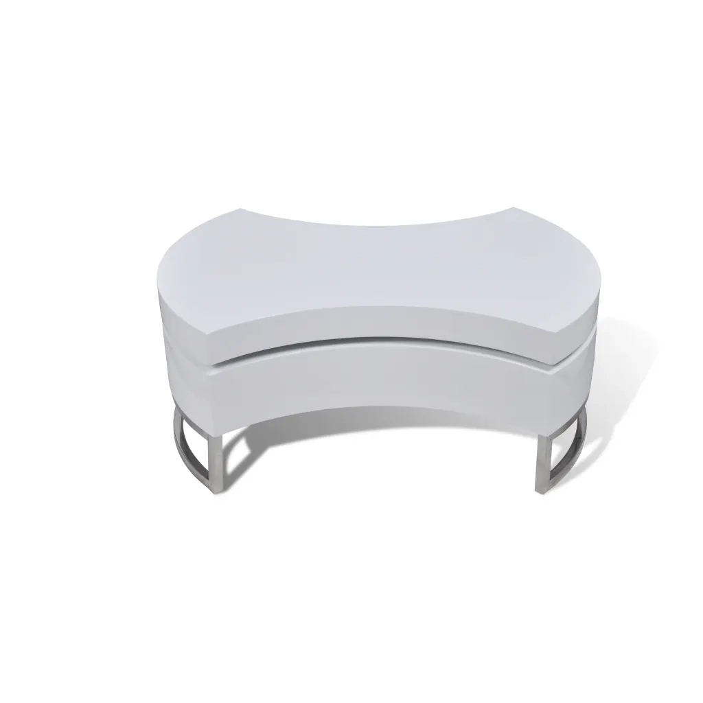 Tavolino da CaffÃ¨ Forma Regolabile Bianco Lucido  cod mxl 13806