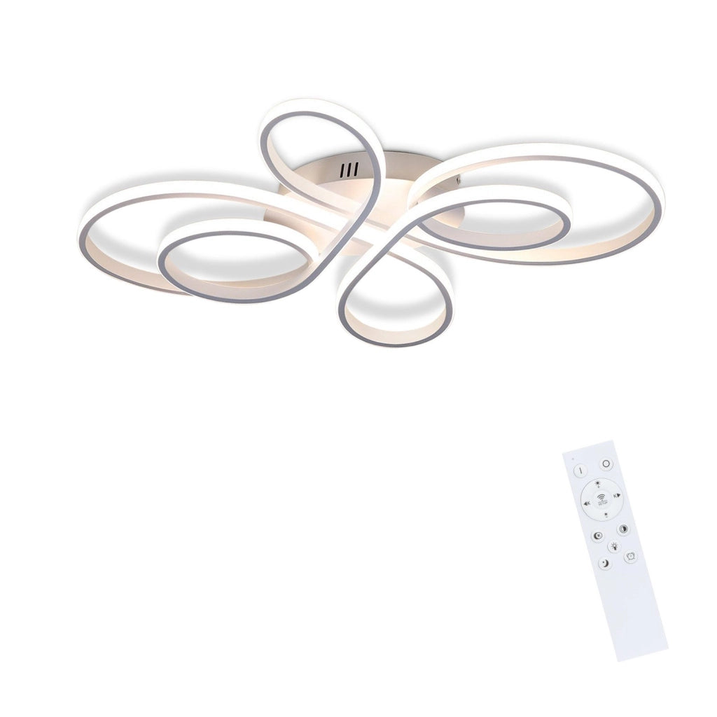 ZMH Lampada da soffitto plafoniera LED bianca dimmerabile 78W 80cm stile moderno telecomando per soggiorno