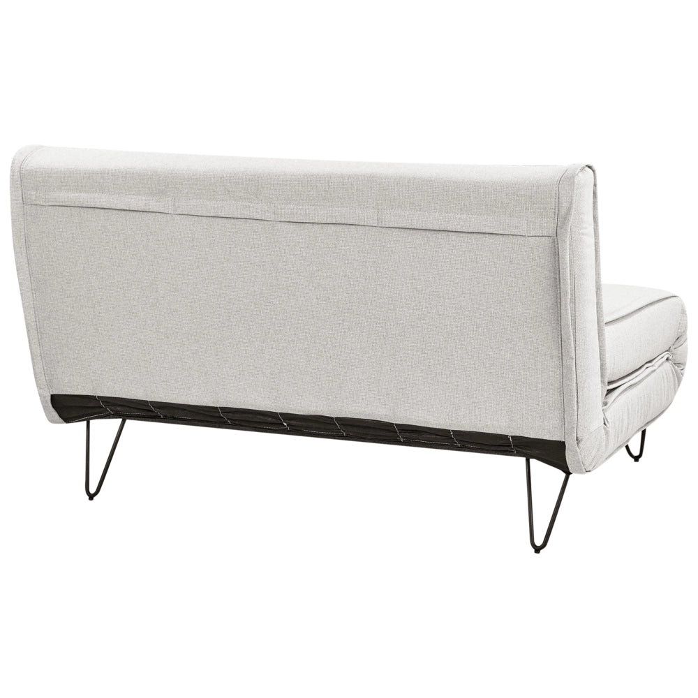Divano Letto a 2 Posti In Tessuto grigio chiaro gambe in metallo glamour