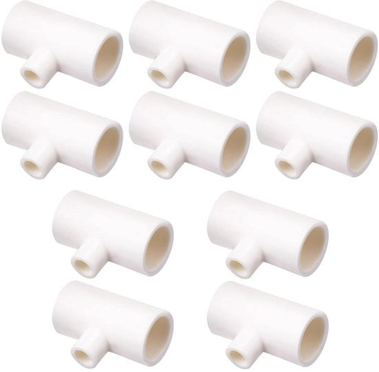 Kit di connettori PVC per pollaio - 10 pezzi - 1/2" Slip x 1/8" FPT - Sostenibile - Facile da installare - Bianco - Connettore PVC